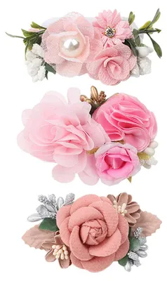 Produktbild von Blumenhaarspangen-Set, 3-teilig, Blumenhaarschleifen-Accessoires