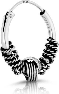 Produktbild von Einzel Ø 18mm Bali Creole Knoten 2mm Keltisch 925 Sterling Silber Gothic 4388