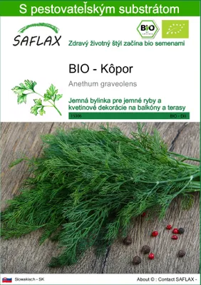 Obrázok produktu pre SAFLAX - BIO - Kôpor - Anethum graveolens - 700 Semená - S pestovateľským substrátom bez klíčkov