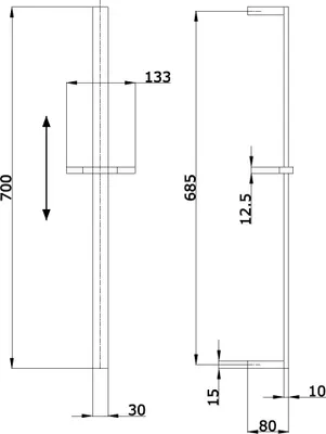 Produktbild von SLIDING Brausestange, mit Brauseschlauch und Handbrause, Chrom