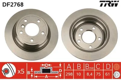 Produktbild von TRW Bremsscheiben (2 Stück) Hinterachse DF2768