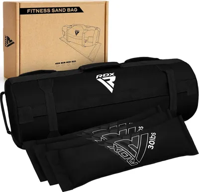 Produktbild von RDX Gewichtssack für Fitness Krafttraining, Ungefüllten Power Bag mit 8 Griffe, Core Sandbag Gewichtete, 2-90 KG Sandsack Ideal für Viele Functional Training Running Rucking Strongman Lifting Workout