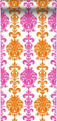 Produktbild von Sanders & Sanders Tapete Barockmuster Rosa und Orange 53 cm x 10.05 m