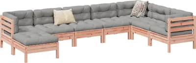 Produktbild von Design 8-tlg. Garten-Sofagarnitur mit Kissen Massivholz Douglasie, Gartenmöbel-Sets 2024 Neu