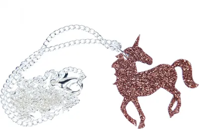 Produktbild von Einhorn Kette Halskette Miniblings 45cm Fantasie Tier Glitzer Kinder gelasert