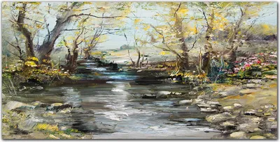 Produktbild von Coloray Küchenrückwand 140x70 Spritzschutz aus Glas - Baum Fluss