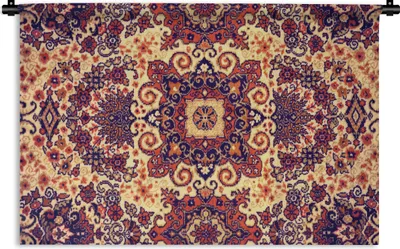 Produktbild von MuchoWow® Wandteppich Wandbehang Teppich - Muster - Mandala - Gelb 120x80 cm Tapisserie Dekoration Wandtuch - Wanddekorationen - Wandtücher
