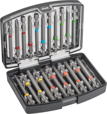 Zdjęcie produktu dla VIGOR Pudełko na bity V6068 Sześciokąt pełny 6.3 (1/4 cala) 0.8 x 4 - 1 x 5 4 - 6 PH1 - PH3 PZ1 - PZ3 T10 - T40