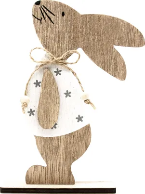 Produktbild von Oblique Unique Holz Hase Aufsteller Deko Osterhase Osterdekoration Tischdeko Deko Figur für Ostern - weiß