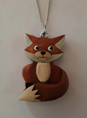 Produktbild von Kette mit Holzanhänger Fuchs, Ketten Modeschmuck Tiere Tier Füchse