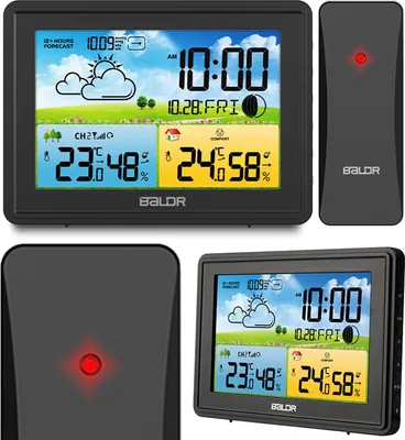 Produktbild von Wetterstation mit Display BD-908 schwarz