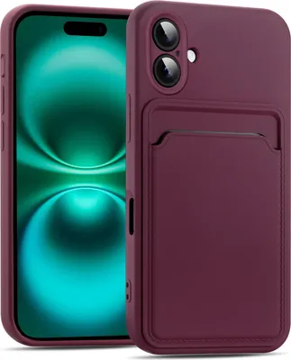 Produktbild von Handyhülle für iPhone 17 Hülle Silikon Case Schutzhülle mit Kartenfach Slim Cover, Raspberry
