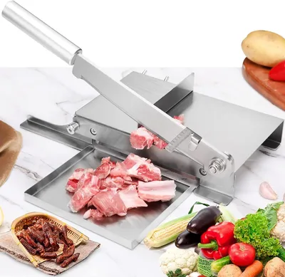 Image de Hachoir à viande manuel trancheuse en acier pour salami, jambon, lard et légumes