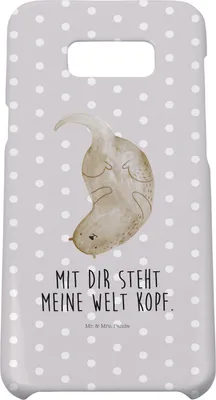 Produktbild von Mr. & Mrs. Panda Samsung Galaxy S8 plus Handyhülle  Otter Kopfüber - Grau Pastell - Geschenk, Verliebt, Hülle, Seeotter, Liebe, Handy Case, Cover, Verknallt, Niedlich