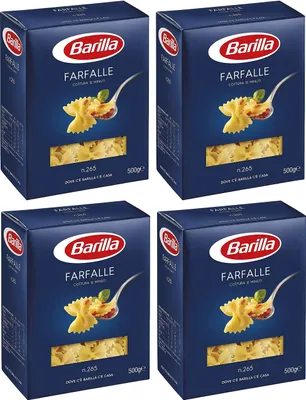 Produktbild von Barilla Farfalle 2 Kg - Grießnudeln mit Hochwertigen Zutaten, um Immer gut zu Sein - Tägliche unwiderstehliche Güte - Packung 2 kg - 4 x 500 g (Farfalle)