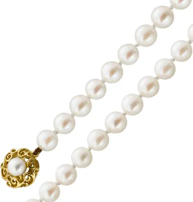 Produktbild von Perlenkette 80cm Gold 585 14K Akoyaperlen 7-6.5mm 80