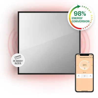 Zdjęcie produktu dla Klarstein Ogrzewanie na podczerwień, Lustrzane ogrzewanie na podczerwień, Urządzenie wolnostojące, Ogrzewanie z termostatem, Wykrywanie otwartego okna i sterowanie aplikacją, Bez CO2, IP500W