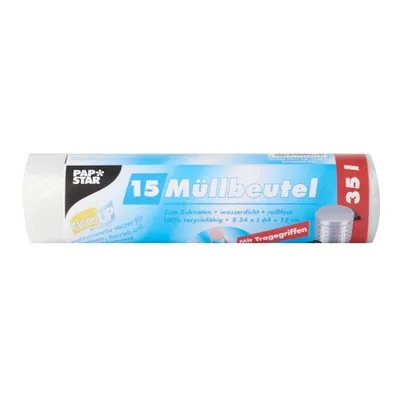 Zdjęcie produktu dla Papstar Müllbeutel m. Tragegriff 35l