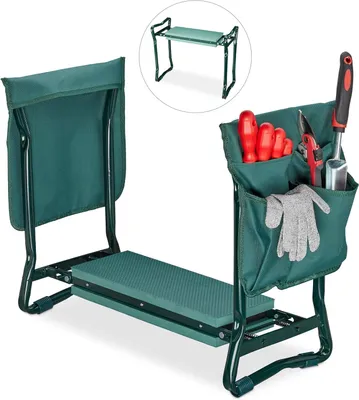 Immagine prodotto di Cuscini imbottiti per le ginocchia, 2 pezzi, pieghevoli, supporto per le ginocchia per giardinaggio, fino a 150 kg, dimensioni: 50x60x27,5 cm, colore verde