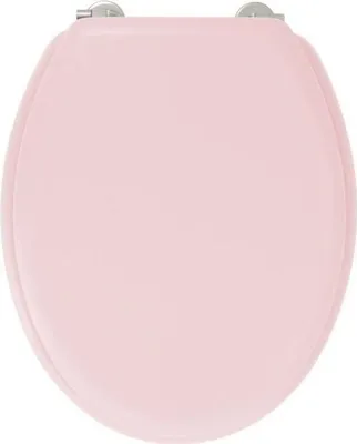 Produktbild von WC-Sitz, Gelco Design Dolce, Edelstahl Scharniere, Holzgeformt, Kristallrosa, L 37 x B 47 x H 6 cm