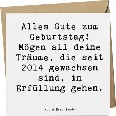 Produktbild von Mr. & Mrs. Panda Glückwunschkarte Spruch 2014 Geburtstag Wünsche - Weiß - Geschenk, doppelkarte, anlasskarte, Geburtstagswünsche, herzlicher Geburtstagsgruß, Klappkarte