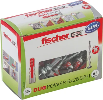 Obrázek produktu pro fischer Duopower 6 x 30 S se šroubem, balení po 50 ks.