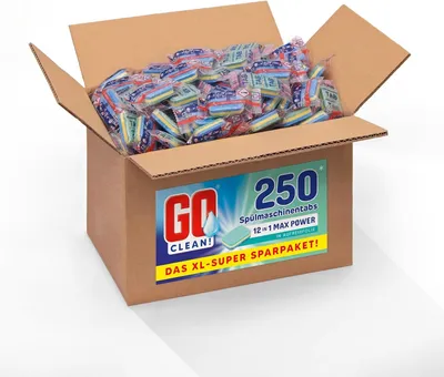 Produktbild von GO clean! 5 kg ca. 250 Stück 12-in-1 - 20g Max Power Spülmaschinentabs in Aufreißfolie