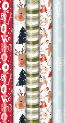 Produktbild von ZOEWIE Weihnachts-Geschenkpapier-Röllchen "Pure Green" farblich sortiert – 25er Vorteilset
