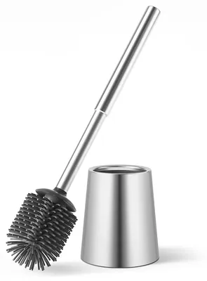 Produktbild von Toilettenbürste WC-Bürste - 8 x 8 x 9 cm - Edelstahl - Silber - Austauschbarer Bürstenkopf