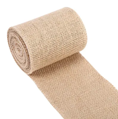 Zdjęcie produktu dla Naturalna taśma jutowa, rustykalny bieżnik na stół, do rękodzieła, krzesła, domu, ślubu, przyjęcia, 10 x 500 cm