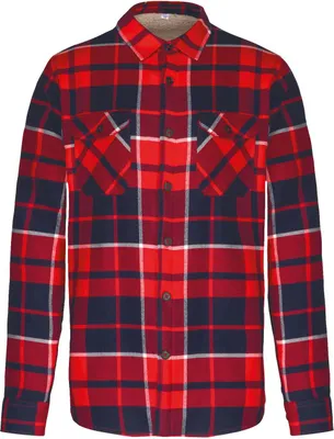 Produktbild von Kariban Karo-Hemdjacke mit Sherpa-Futter