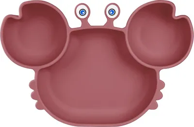 Produktbild von Putzteller mit Fächern - Silikon Babybrett / Rutschfeste Kinderunterlage mit Saugnäpfen - Selbstfütterungstraining