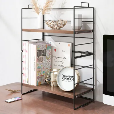 Produktbild von 360Home Regal Stauraum für Schreibtisch Tisch groß Schwarz 【ZWJ42】