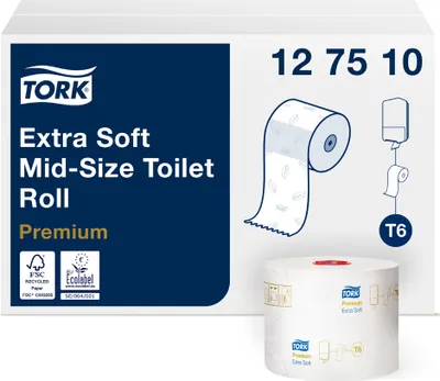 Produktbild von TORK Midirollen-Toilettenpapier 3-lagig weiß 70 m