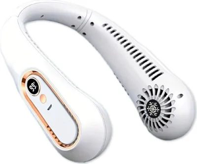 Zdjęcie produktu dla Wentylator na szyję Coolio - chłodzący, 5 prędkości, cichy, wydajny, akumulator, kabel,