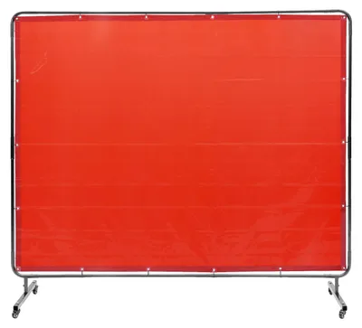 Immagine prodotto di Tenda per saldatura VEVOR 1,8 x 2,4 m Tenda di protezione per saldatura in vinile ignifugo Parete di protezione per saldatura con 4 ruote girevoli e protezione UV a 6 stadi Coperta per saldatura Protezione per saldatura rosso