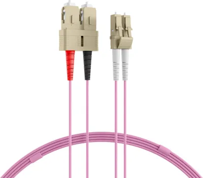 Produktbild von ProfiPatch Glasfaserkabel LWL Patchkabel Duplex LC-SC Multimode 50/125µ OM4 LSZH Lichtwellenleiter 3m