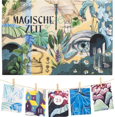 Produktbild von Magische Zeit - Bio-Saatgut-Adventskalender - Wundersame Kräuterwelt - 24 Adventskalendertütchen aus Papier befüllt mit Bio-Kräutersamentütchen