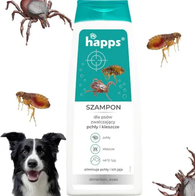Obrázok produktu pre HAPPS - Šampón proti blchám a kliešťom pre psov 250ml