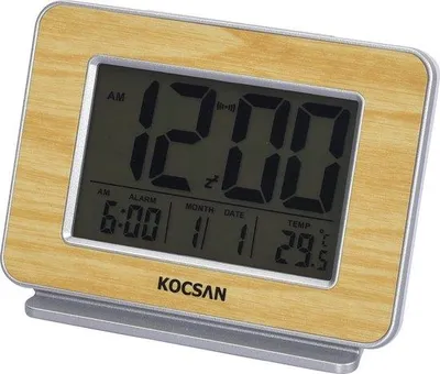 Zdjęcie produktu dla Cyfrowe budziki z wyświetlaczem temperatury i trybem uśpienia – w stylu drewnianym do sypialni i biura