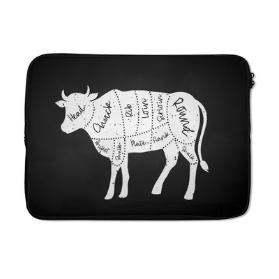 Produktbild von MuchoWow® Laptop Hülle 13 Zoll Kuh - Küche - Fleisch Laptoptasche - Laptophülle - Sleeve - Rundumschutz