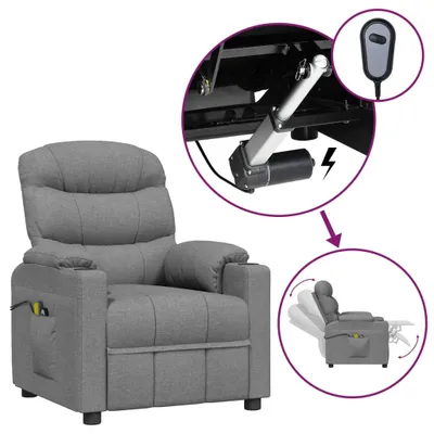 Image de Fauteuil électrique de massage Gris clair Tissu
