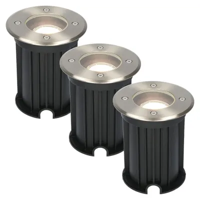 Image de HOFTRONIC - Spot LED au sol 4W GU10 4000K IP67 inox lot de 3