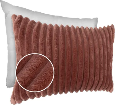 Produktbild von Dekokissen LILLI BIG CORD Velour mit Reißverschluss 30x50cm Einfarbig UNI Rosa Sofakissen pflegeleicht