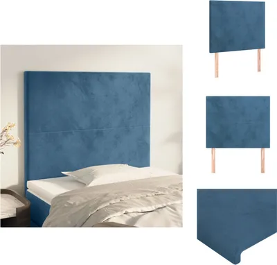 Produktbild von vidaXL Kopfteile 2 Stk. Dunkelblau 90x5x78/88 cm Samt -  Kopf- & Fußenden
