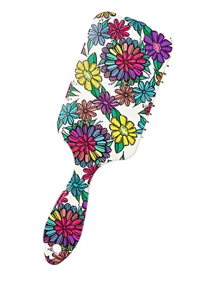 Image de Brosse à cheveux - Fleurs colorées