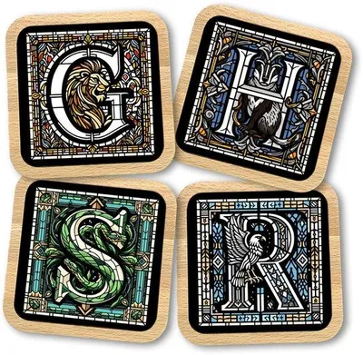 Image de Lot de 4 sous-verres en bois et métal - coffret cadeau