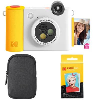 Produktbild von Kodak Smile+ 2-in-1 Digitale Sofortbildkamera & Bluetooth Fotodrucker Starterpak