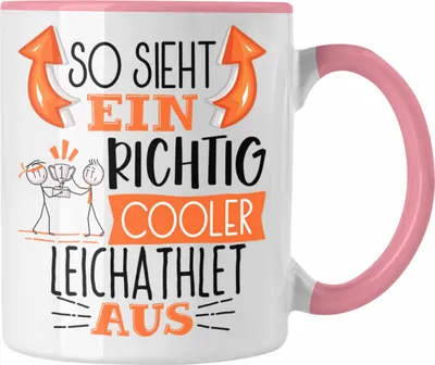 Produktbild von Trendation - Leichtathlet Tasse Geschenk So Sieht Ein Richtig Cooler Leichtathlet Aus Geschenkidee Spruch Lustig Becher (Rosa)