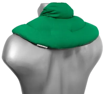 Produktbild von Nackenhörnchen mit Stehkragen grün - Kirschkernkissen - Nackenkissen Wärmekissen - Nacken-Heizkissen für Mikrowelle und Backofen
